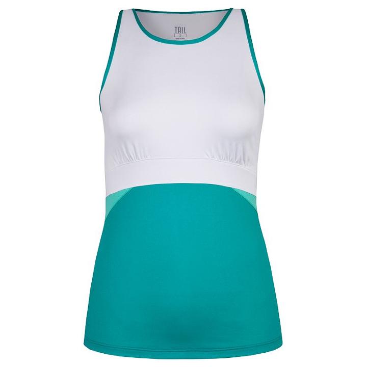 Women's Tail Coastal Serenity Elsie Crewneck Tennis Tank, Size: Small, White