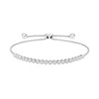 Sterling Silver 1/4 Carat T.w. Diamond Cluster Bolo Bracelet, Women's, Size: 8, White