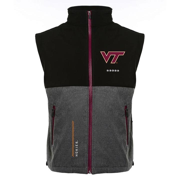 Men's Franchise Club Virginia Tech Hokies Fusion Softshell Vest, Size: Xl, Black