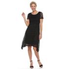 Women's Dana Buchman Lace Shark-bite Hem Dress, Size: Large, Black
