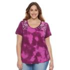 Plus Size Sonoma Goods For Life&trade; Essential V-neck Tee, Women's, Size: 3xl, Dark Pink