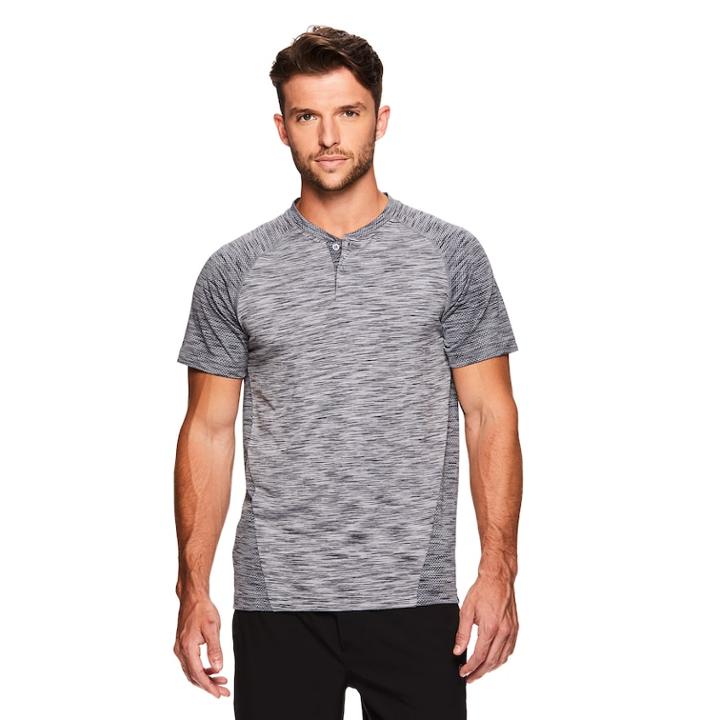 Men's Gaiam Embrace Henley Tee, Size: Medium, Grey