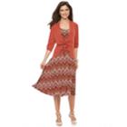 Women's Perceptions Cardigan & Dress Set, Size: 12, Red/coppr (rust/coppr)
