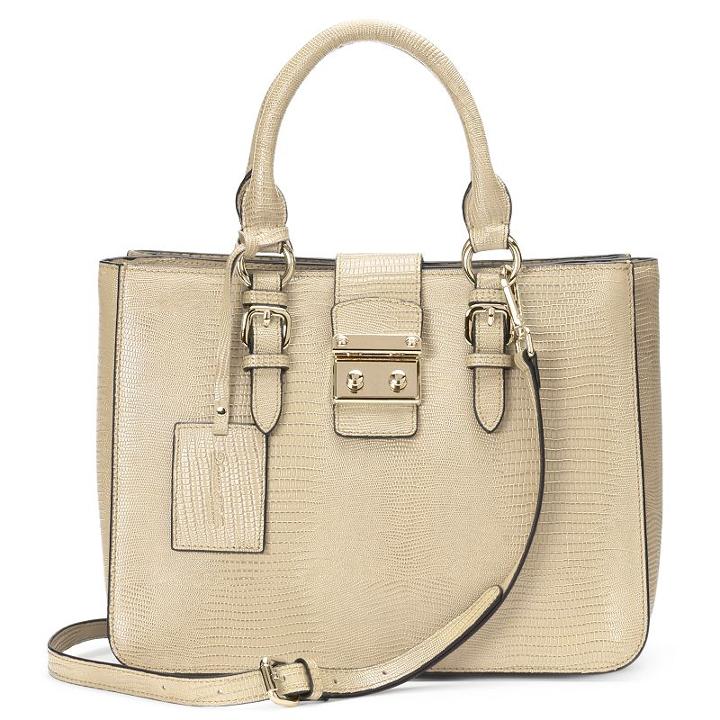 Donna Bella Elly Faux-crocodile Convertible Leather Satchel, Women's, Lt Brown