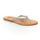 Unionbay Easter Women's Rhinestone Thong Sandals, Size: 6, Silver