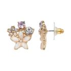 Lc Lauren Conrad Faceted Stone Flower Cluster Nickel Free Earrings, Women's, Multicolor