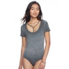 Juniors' Mudd&reg; Strappy Bodysuit, Teens, Size: Xl, Grey (charcoal)