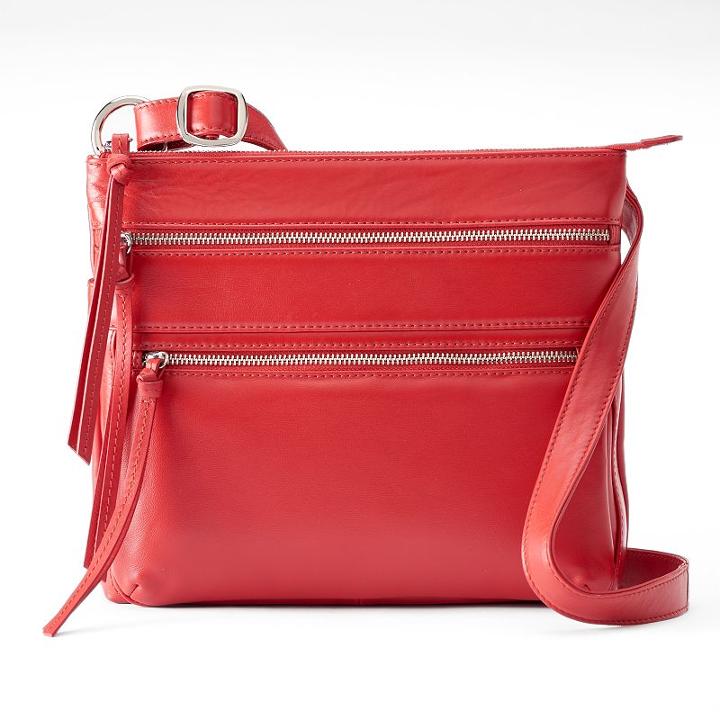 Ili Triple Entry Leather Crossbody Bag, Women's, Red