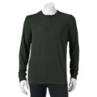Men's Croft & Barrow&reg; Classic-fit Easy-care Henley, Size: Medium, Dark Green