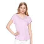 Women's Apt. 9&reg; Lace Dolman Tee, Size: Large, Lt Purple