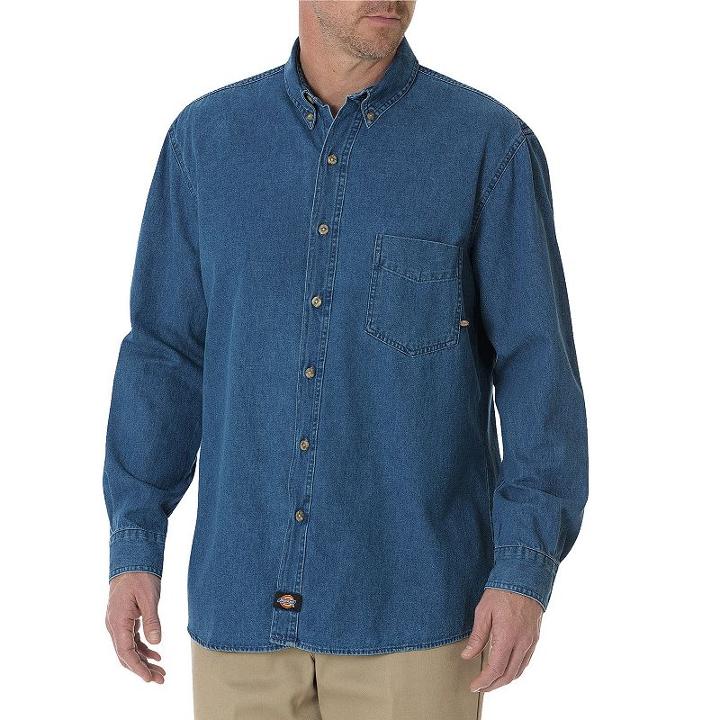 Big & Tall Dickies Denim Button-down Shirt, Men's, Size: 3xl, Blue