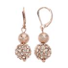 Simulated Crystal Ball Drop Earrings, Women's, Pink
