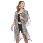 Women's Mudd&reg; Medallion Print Kimono, Black