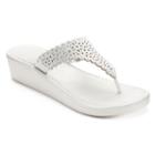 Apt. 9&reg; Women's Chop Out Wedge Flip-flops, Size: Medium, White