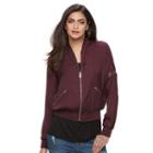 Women's Jennifer Lopez Luxe Essentials Bomber Jacket, Size: Xxl, Drk Purple