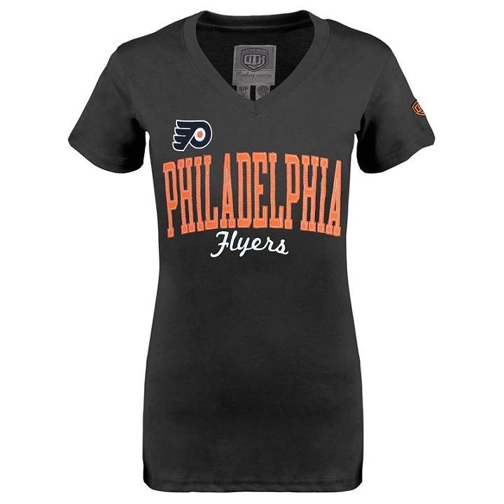 Women's Old Time Hockey Philadelphia Flyers Annie Tee, Size: Xxl, Black