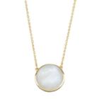 18k Gold Over Silver Mother-of-pearl Necklace, Women's, Size: 18, White