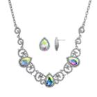 Crystal Allure Teardrop Necklace And Stud Earring Set, Women's, Size: 20, Multicolor
