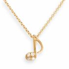 Sophie Miller 14k Gold Over Silver Cubic Zirconia Music Note Pendant, Women's, Size: 16, White