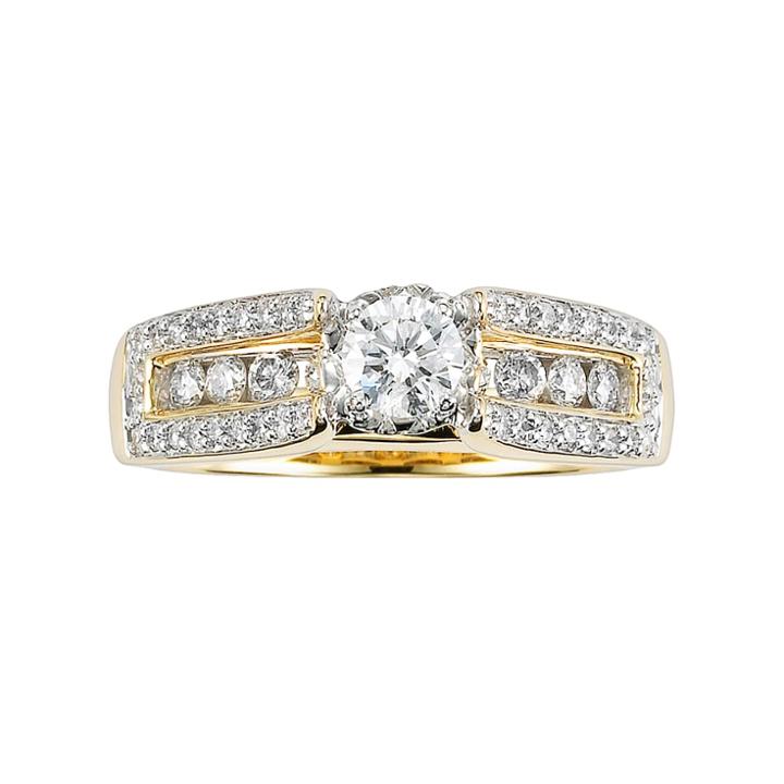 Lovemark Round-cut Diamond Engagement Ring In 10k Gold (1 Ct. T.w.), Women's, Size: 7, White