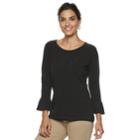 Women's Napa Valley Boatneck Bell-sleeve Sweater, Size: Xl, Black