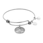 Love This Life Family Tree Charm Bangle Bracelet, Women's, Silver