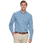 Big & Tall Izod Regular-fit Gingham-checked Stretch Button-down Shirt, Men's, Size: Xxl Tall, Blue