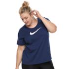 Plus Size Nike Swoosh Short Sleeve Graphic Tee, Women's, Size: 2xl, Med Blue