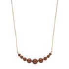 14k Gold Dyed Brown Freshwater Cultured Pearl Rondelle Curved Bar Necklace, Women's, Size: 18