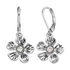 Napier Simulated Crystal Flower Nickel Free Drop Earrings, Women's, Silver