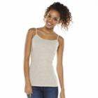 Juniors' So&reg; Scoopneck Satin-trim Cami Tank Top, Girl's, Size: Medium, Light Grey