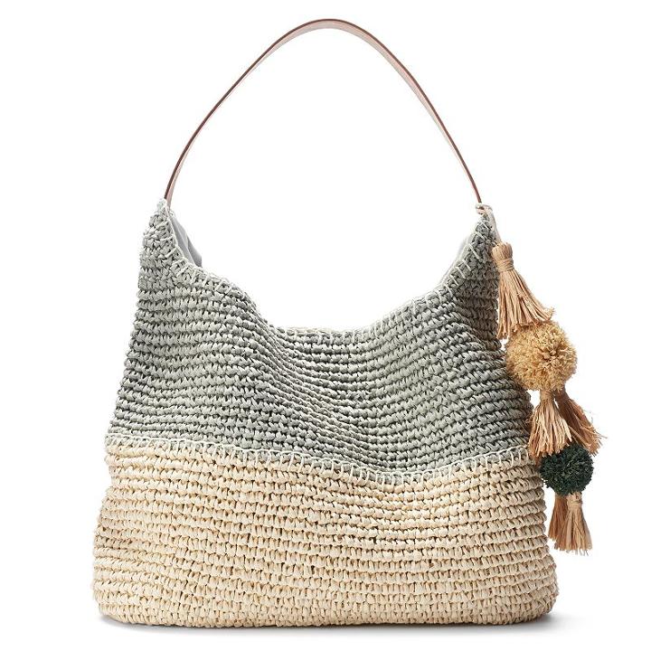 Sonoma Goods For Life&trade; Pom Pom & Tassel Colorblock Hobo, Women's, Green