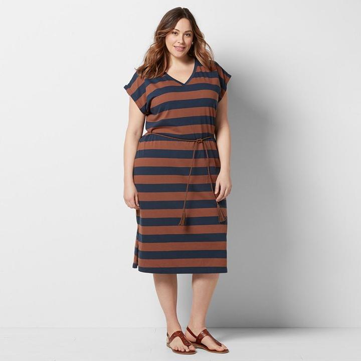 Plus Size Sonoma Goods For Life&trade; Belted T-shirt Dress, Women's, Size: 3xl, Dark Blue