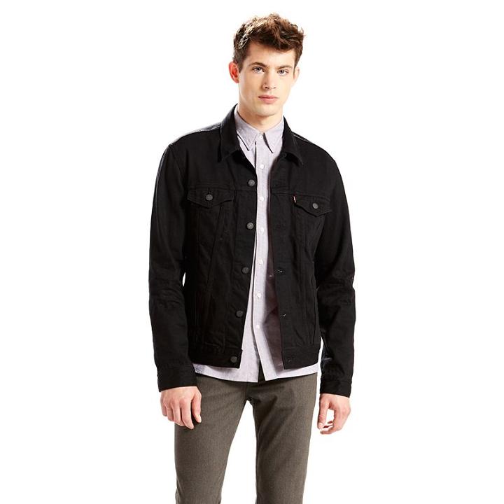 Big & Tall Levi's Denim Gridlock Trucker Jacket, Men's, Size: 4xb, Black