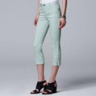 Women's Simply Vera Vera Wang Side Slit Capri Jeans, Size: 10, Lt Green