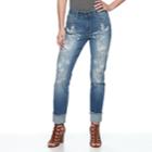 Women's Seven7 Embroidered Slim Straight-leg Jeans, Size: 14, Med Blue