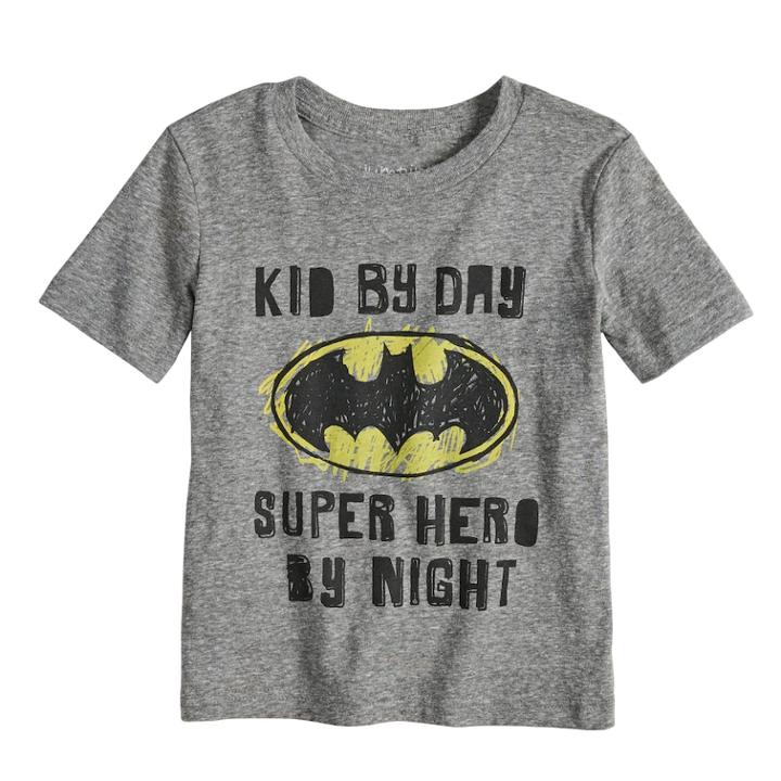 Toddler Boy Jumping Beans&reg; Dc Comics Batman Heathered Graphic Tee, Size: 4t, Grey