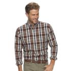 Men's Arrow Classic-fit Madras-plaid Button-down Shirt, Size: Xl, White Oth