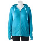 Juniors' Plus Size So&reg; Zip Up French Terry Hoodie, Size: 1xl, Turquoise/blue (turq/aqua)