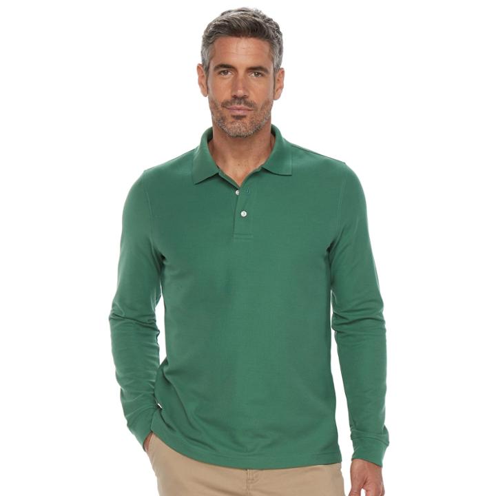 Men's Croft & Barrow&reg; Classic-fit Stretch Pique Polo, Size: Xl, Med Green
