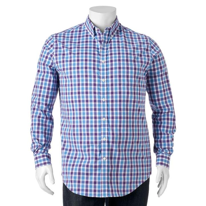 Big & Tall Croft & Barrow&reg; True Comfort Classic-fit Stretch Button-down Shirt, Men's, Size: 2xb, Purple