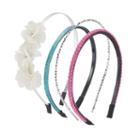 Girls 4-16 4-pk. Flower & Glitter Headbands, White Oth