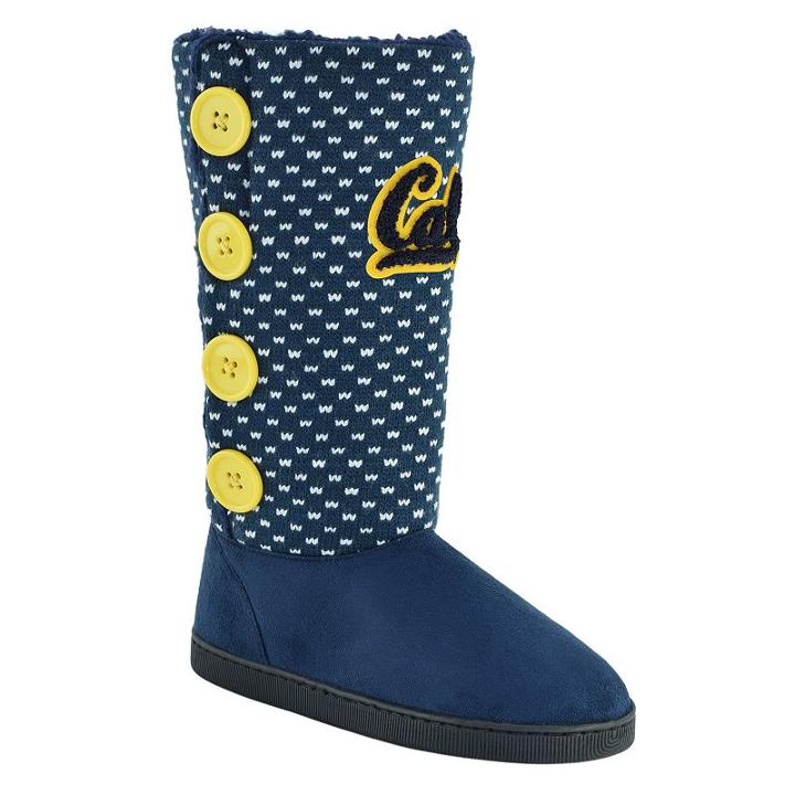 Women's Cal Golden Bears Button Boots, Size: Large, Blue (navy)