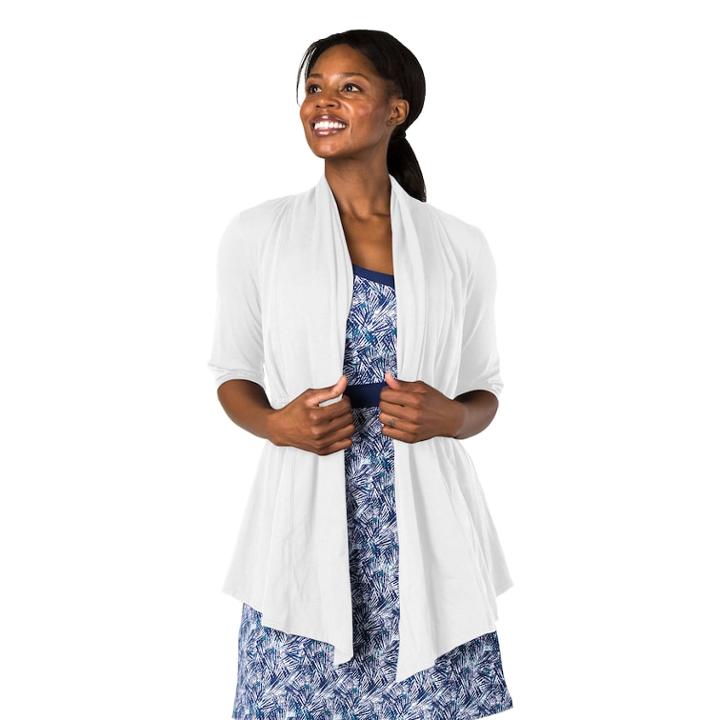 Women's Soybu Cabana Yoga Cardigan, Size: Xl, White