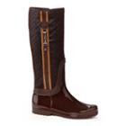 Henry Ferrera J Women's Water-resistant Textured Rain Boots, Size: 6, Brown