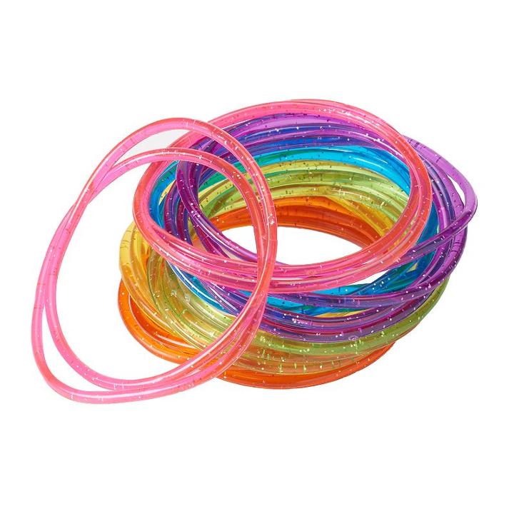 Girls 4-16 24-pk. Glitter Jelly Bracelets, Multicolor