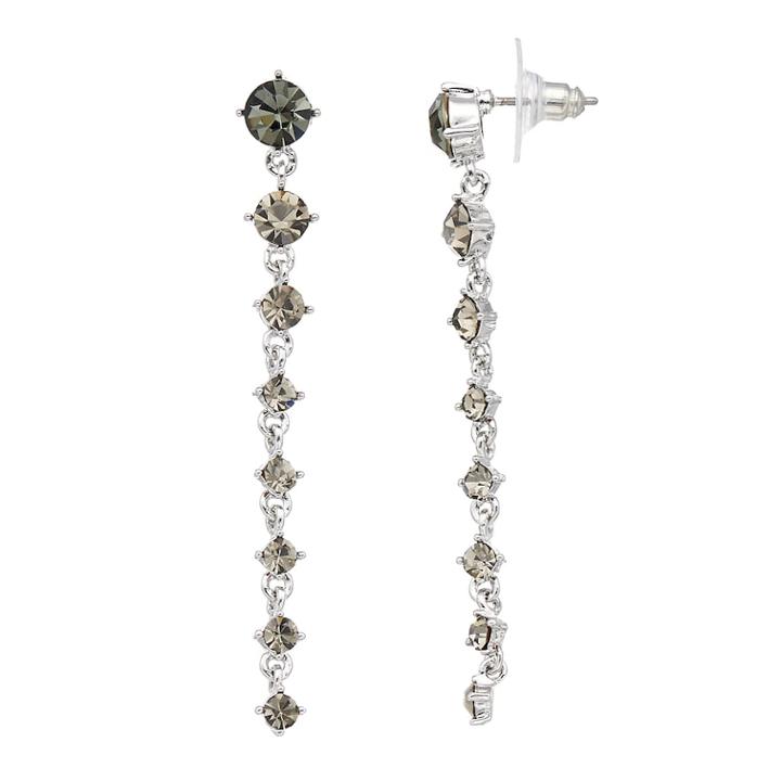 Simply Vera Vera Wang Gray Simulated Crystal Linear Drop Earrings, Women's, Black