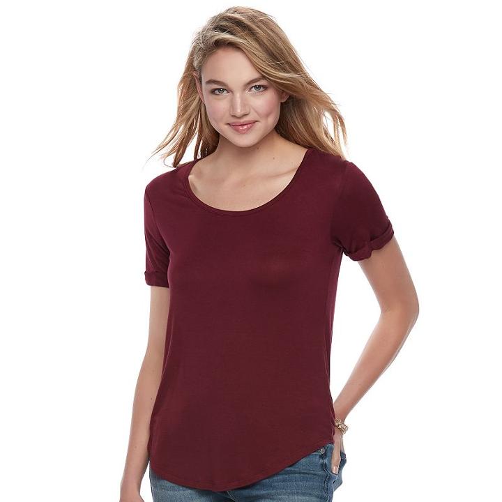 Juniors' So&reg; Open Back Tee, Teens, Size: Medium, Red