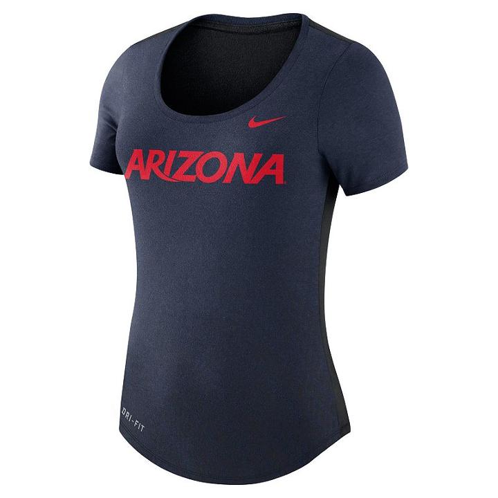 Women's Nike Arizona Wildcats Dri-fit Scoopneck Tee, Size: Medium, Blue (navy)