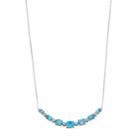 Sterling Silver Cubic Zirconia & Blue Topaz Oval Necklace, Women's